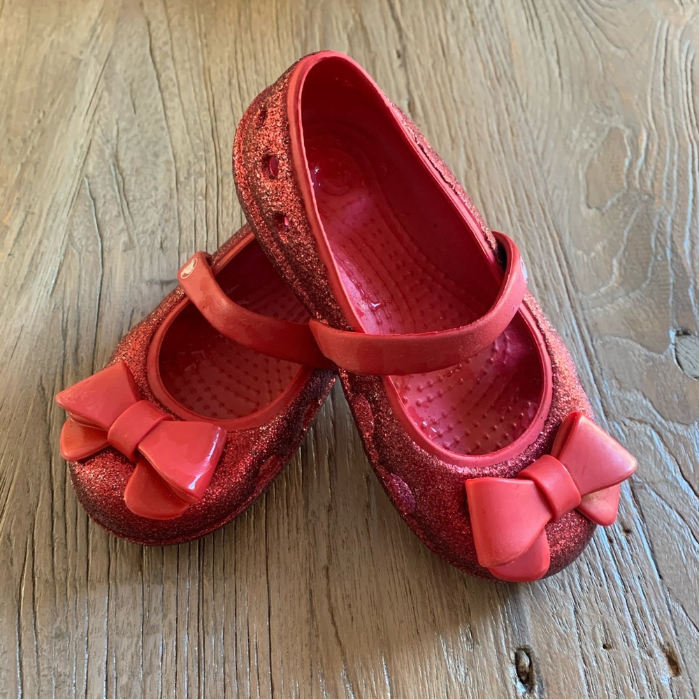 Crocs Keely Mary Jane Sparkle Glitter Shoes